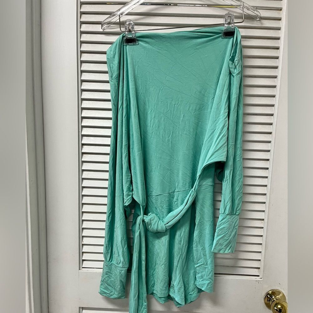Fashion Nova  mint green Romper Cold Shoulder L